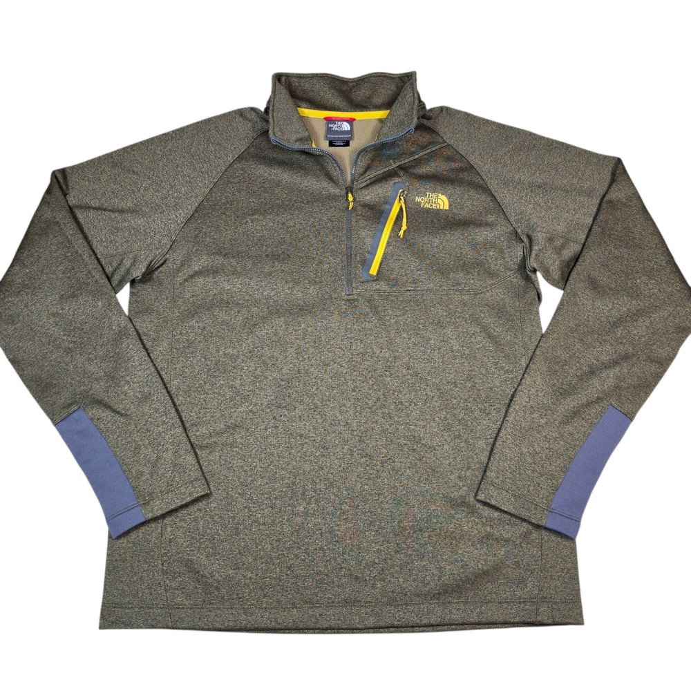 The North Face Men's Canyonlands Fleece 1/2 Zip Pullover, Green/Yellow, Size L